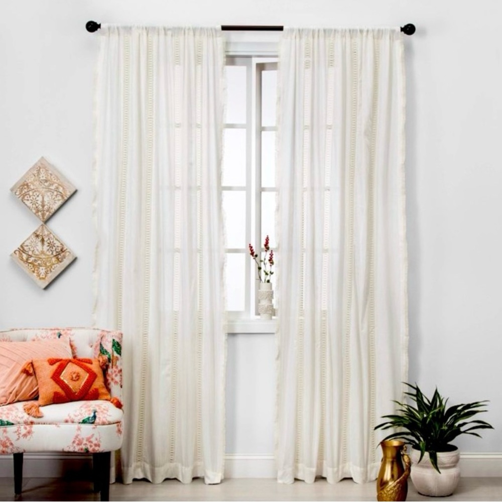 Light Filtering Lace Trim Curtain Panel from Opalhouse™.